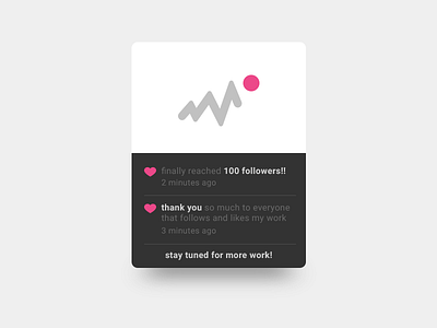 Thank you guys! 100 card dribbble followers notification type