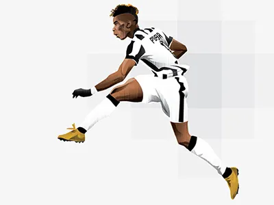 Paul Pogba football illustration juventus paul pogba player serie a soccer vector