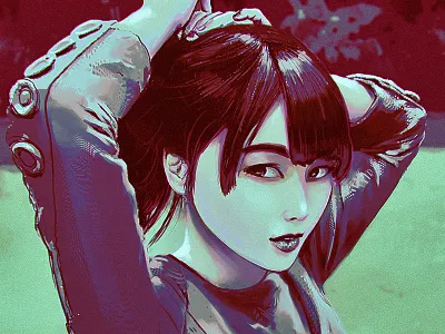 Hairdo digital painting drawing hairdo portrait practice ps roundbrush study