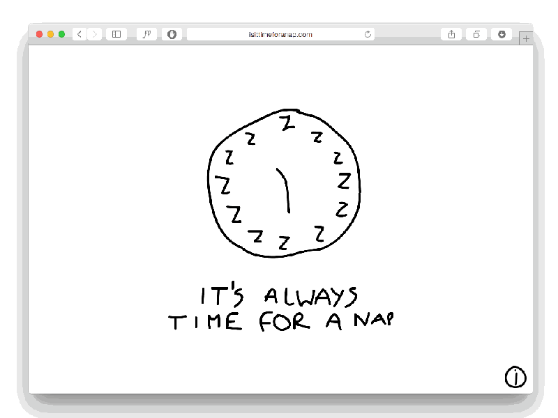 Is it time for a nap? animation gif illustration single serving site ui web design website