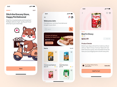 PetByte - Pet Food Delivery App android branding delivery app design food app illustration ios logo mobile app pet app product design research ui ux design