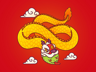 Lunar New Year Snake chinese cute dragon illustration lunar new snake year