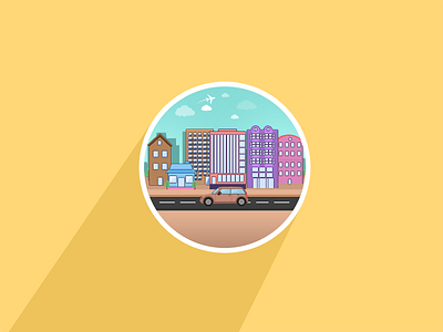 City arslan buildings car city flat illustration pakistan practice road