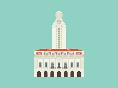 The University of Texas Tower architecture austin building illustration texas tower university of texas vector