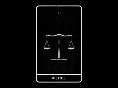 Justice black minimal scale tarot white