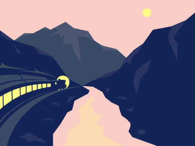 Train to sacred valley illustration ilustración landscape mountain peru titofolio train