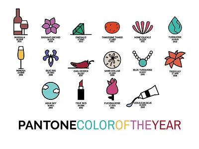 15 Years of Pantone - Upgrade chart color colour design flat history icon icons illustration pantone tpx