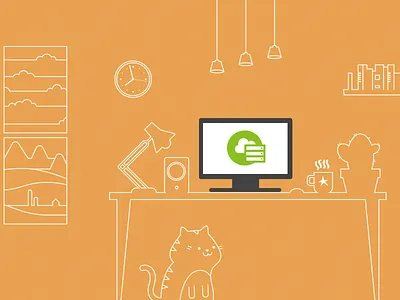 Account Login illustration design godaddy illustration login page orange