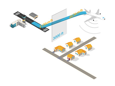 airplane sound airplane airport colorful house illustration isometric sound