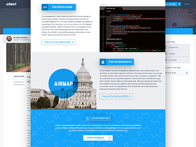 Airmap.io Marketing Site airmap bootstrap creative drone landing page tech ui ux web web design website