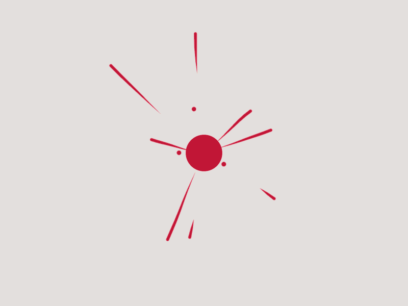 POP goes the weasel 2d animated gif animation burst circle dots explode gif lines loop mograph particles