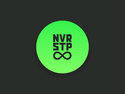 Never Stop circle gradient illustrator infinity neon green never stop t shirt tee tshirt vector