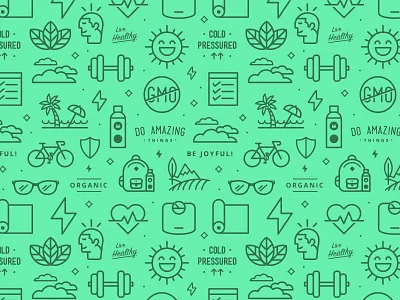 Midori Matcha Tea Icon Pattern healthy icons midori organic pattern tea tea leaves yoga