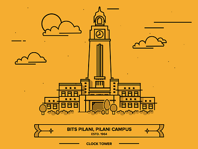 BITS Pilani college illustration line art pilani