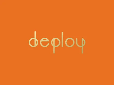 Deploy Logotype deploy experiment geometric orange type typography where da gold at