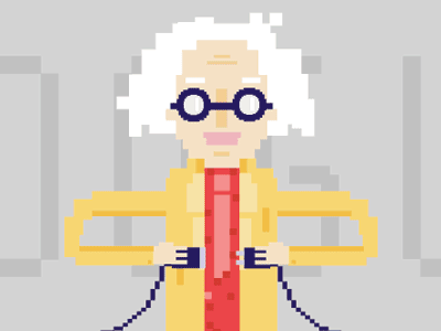 Emmet Brown 8bit back to the future emmet brown