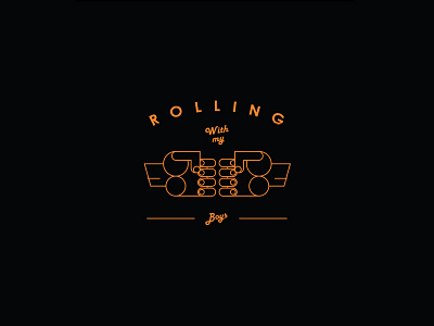 Rolling with my Boys boys friends homeboys lettering logo mates old school respect rolling sign touch vector illustration