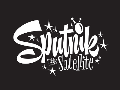 Sputnik -lettering lettering logo retro script type typography