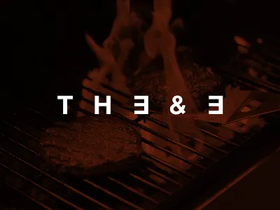 The 3 & 3 brand branding comida eat food foodie grill logo marca orange restaurant the 3 and 3