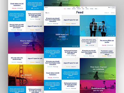 Feed me app blog blue design feed gradient photography stories stream ui ux web