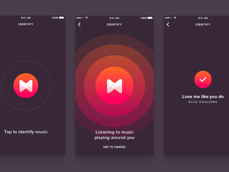 Music ID — flow app brand branding flow ios logo lyrics material music ui ux visual