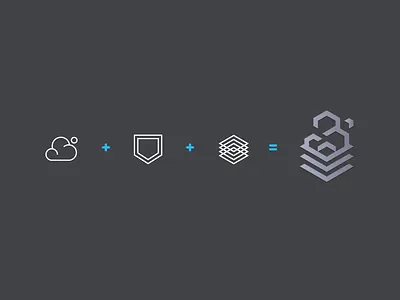 Logo/Emblem/Mark for National Data Centers badge branding cloud cluster data identity shield simple