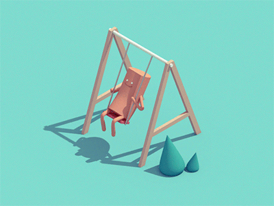 Swing loop animation c4d character gif illustration isometric loop swing