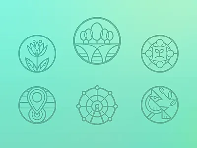 Garden Bridge icons bird community flower garden icons location london stroke