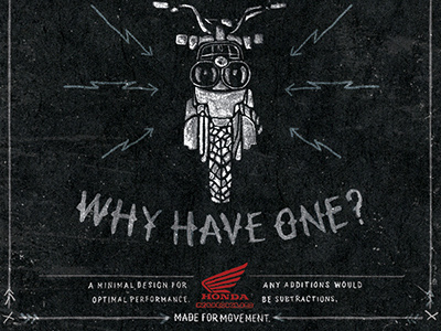 Honda Ruckus Print Ad ad drawing hand type honda illustration motorcycle print ruckus scooter typography