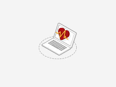 Heart heart icon illustration laptop