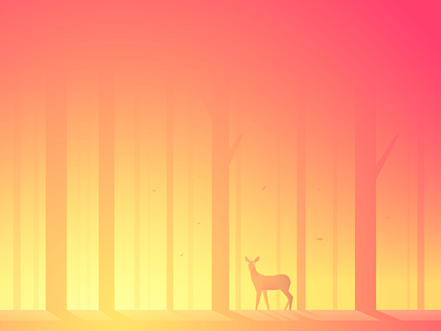 Early bird deer forest illustrator