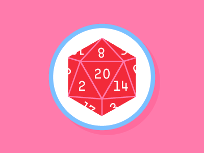 Twenty-Sided Die badge dice dnd patch wet hot american summer