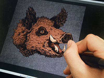 Cintiq art boar cintiq colour illustration ink pen photoshop wacom