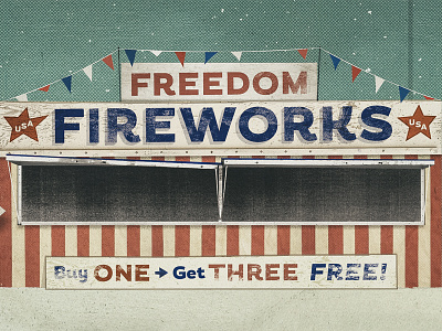 fonts.com hero image america collage fireworks flags fonts fonts.com halftone illustration lettering texture