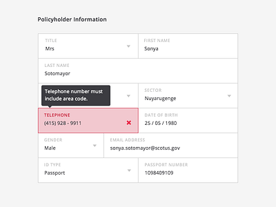 Form Field Validation