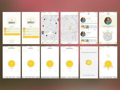 IOS8 Moible App app apple bird flat ios ios8 mobile ui ux white yellow