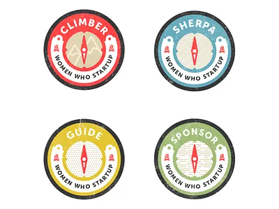 Membership Badge Set campfire circle climber compass guide lines mountain north sherpa sponsor