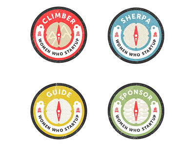 Membership Badge Set campfire circle climber compass guide lines mountain north sherpa sponsor