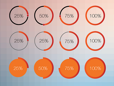 Circular Progress Bar circle circular flat percentage progress bar status ui