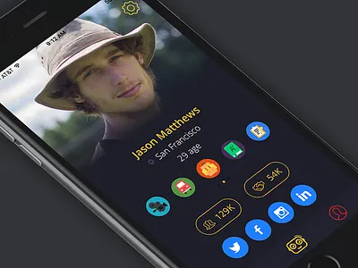 Profile screen for secret app (iOS) app ios iphone ui