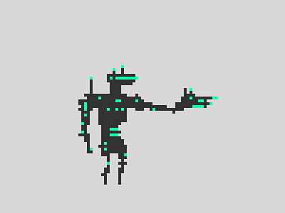 Take me to your leader alien glow illustration pixel art