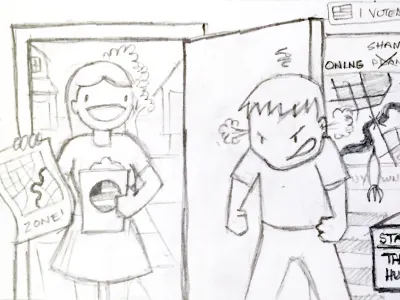 WIP Social Targeting Sketch cartoon illustration nationbuilder pencil sketch wip