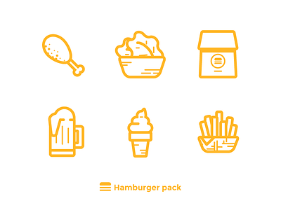 Hamburger Icons 03 bag beer burger chicken cone drumstick french fries hamburger ice cream icon paper salad