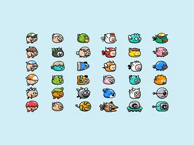 36 Flying Game Enemies for Game Dev 2d games flappy bird flappy game character flying game character game developers game enemies game enemy