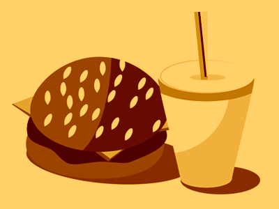 Burger burger straw vector illustration