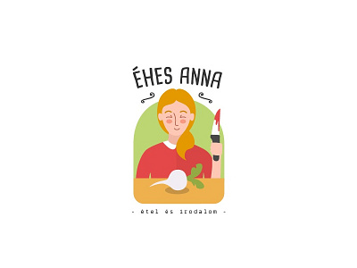 Logo design for a food-blog - Éhes Anna blog design flat food gastro girl identity killer logo