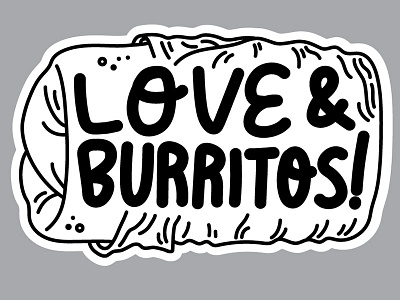 WIP Love & Burritos Sticker burrito drawing illustration lines lover sticker wip