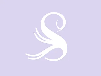 Feathery "S" illustration letter logo vector