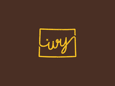 Wyoming "State Mark" apparel brand branding brown design identity logo logo design simple texture vector