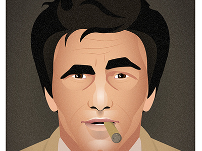 Peter Falk celebrity columbo illustrator vector